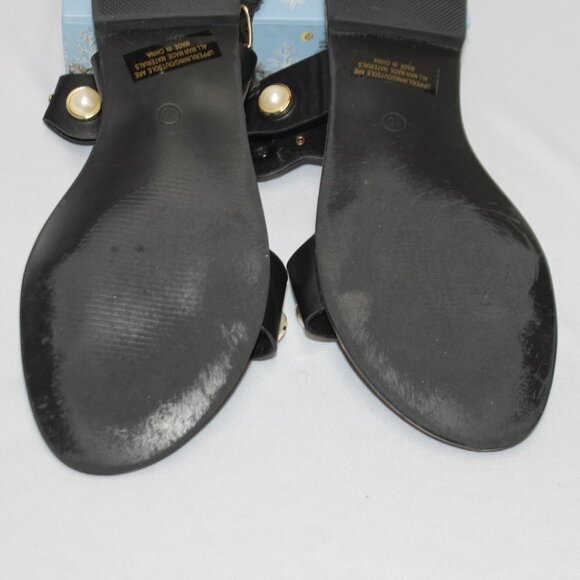 Extreme by Eddie Marc Black Sandals with Golden and Faux Pearl Accents - Picture 9 of 9